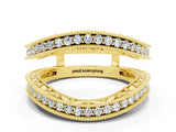Yellow gold Round Moissanite Milgrain Eternity Band with Channel Setting_18