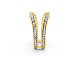 Yellow gold Round Moissanite Milgrain Eternity Band with Channel Setting_20