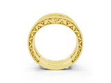 Yellow gold Round Moissanite Milgrain Eternity Band with Channel Setting_21
