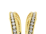 Yellow gold Round Moissanite Milgrain Eternity Band with Channel Setting_23