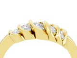 Yellow gold Round Moissanite Multi-Row Crossover Band_10