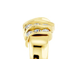Yellow gold Round Moissanite Multi-Row Crossover Band_11