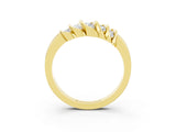Yellow gold Round Moissanite Multi-Row Crossover Band_9