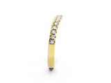 Yellow gold Round Moissanite Pavé Curved Band with Shared Prong Setting_8