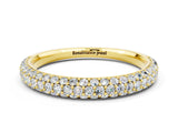 Yellow gold Round Moissanite Pavé Eternity Band with Shared Prong Setting_6