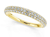 Yellow gold Round Moissanite Pavé Eternity Band with Shared Prong Setting_7