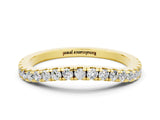 Yellow gold Round Moissanite Pavé Half Eternity Band with Shared Prong Setting_6
