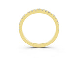 Yellow gold Round Moissanite Pavé Half Eternity Band with Shared Prong Setting_9