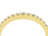 Yellow gold Round Moissanite Pavé Set Curved Wedding Band_10