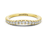 Yellow gold Round Moissanite Pavé Set Curved Wedding Band_6