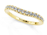 Yellow gold Round Moissanite Pavé Set Curved Wedding Band_7