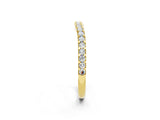 Yellow gold Round Moissanite Pavé Set Curved Wedding Band_8