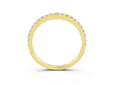 Yellow gold Round Moissanite Pavé Set Curved Wedding Band_9