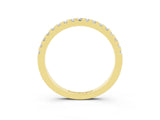 Yellow gold Round Moissanite Pavé Set Eternity Band with Micro Prong Setting_9