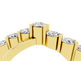 Yellow gold Round Moissanite Prong-Set Crossover Band_10