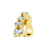 Yellow gold Round Moissanite Prong-Set Crossover Band_11