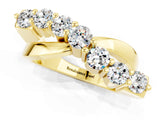 Yellow gold Round Moissanite Prong-Set Crossover Band_7