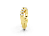 Yellow gold Round Moissanite Prong-Set Crossover Band_8