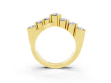 Yellow gold Round Moissanite Prong-Set Crossover Band_9