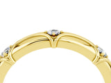 Yellow gold Round Moissanite Prong Set Milgrain Eternity Band_10