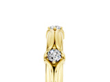 Yellow gold Round Moissanite Prong Set Milgrain Eternity Band_11