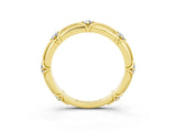 Yellow gold Round Moissanite Prong Set Milgrain Eternity Band_9