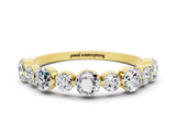 Yellow gold Round Moissanite Scalloped Prong Set Eternity Band_18