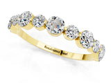 Yellow gold Round Moissanite Scalloped Prong Set Eternity Band_19