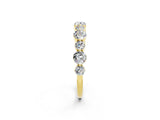 Yellow gold Round Moissanite Scalloped Prong Set Eternity Band_20