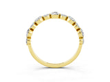 Yellow gold Round Moissanite Scalloped Prong Set Eternity Band_21