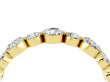 Yellow gold Round Moissanite Scalloped Prong Set Eternity Band_22
