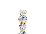Yellow gold Round Moissanite Scalloped Prong Set Eternity Band_23