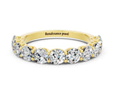 Yellow gold Round Moissanite Shared Prong Eternity Band_6