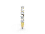 Yellow gold Round Moissanite Shared Prong Eternity Band_8