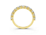 Yellow gold Round Moissanite Shared Prong Eternity Band_9