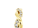 Yellow gold Round Moissanite Twist Eternity Band with Pavé Setting_11