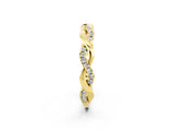 Yellow gold Round Moissanite Twist Eternity Band with Pavé Setting_8