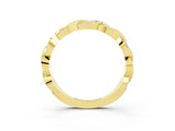 Yellow gold Round Moissanite Twist Eternity Band with Pavé Setting_9