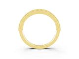 Yellow gold Round Moissanite Twist Milgrain Band with Bezel Setting_15