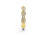 Yellow gold Round Moissanite Twisted Eternity Band with Pavé and Shared Prong Setting_24