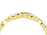 Yellow gold Round Moissanite Twisted Eternity Band with Pavé and Shared Prong Setting_26