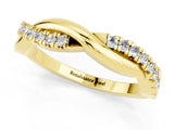 Yellow gold Round Moissanite Twisted Infinity Band with Prong Setting_7