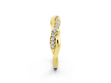 Yellow gold Round Moissanite Twisted Infinity Band with Prong Setting_8