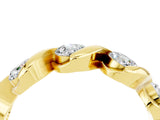 Yellow gold Round Moissanite Wave Band with Channel Setting and Shared Prongs_10