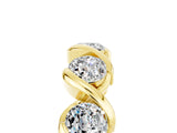 Yellow gold Round Moissanite Wave Band with Channel Setting and Shared Prongs_11