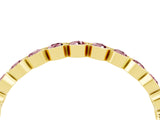 Yellow gold Round Morganite Bezel Set Eternity Band_11