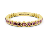 Yellow gold Round Morganite Bezel Set Eternity Band_7