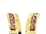 Yellow gold Round Morganite Channel-Set Chevron Band_11