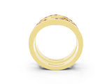 Yellow gold Round Morganite Channel-Set Chevron Band_9