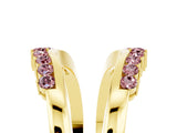 Yellow gold Round Morganite Chevron Contour Band with Prong Setting_11